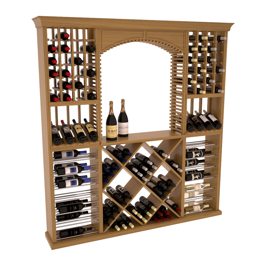 InstaCellar - Arezzo Wine Cellar Kit in Grand Mahogany Oak stained with WineSafe™ Satin Sealant