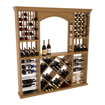 InstaCellar - Arezzo Wine Cellar Kit in Grand Mahogany Oak stained with WineSafe™ Satin Sealant