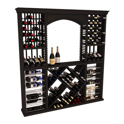 InstaCellar - Arezzo Wine Cellar Kit in Grand Mahogany Black stained without WineSafe™ Satin Sealant