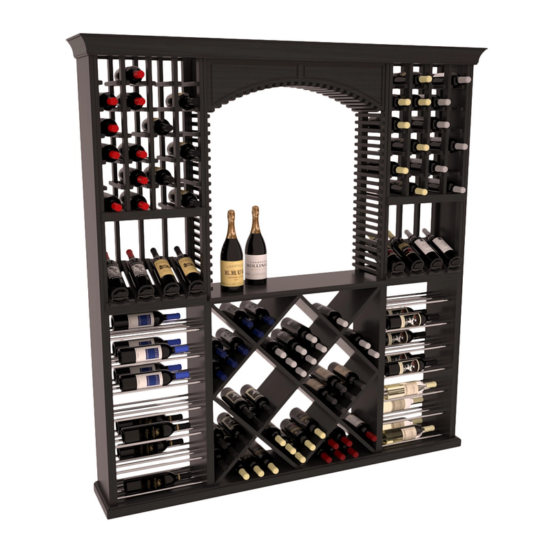 InstaCellar - Arezzo Wine Cellar Kit in Grand Mahogany Black stained with WineSafe™ Satin Sealant