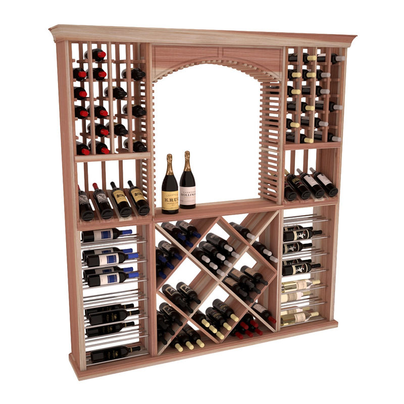 InstaCellar - Arezzo Wine Cellar Kit in Premium Redwood Unstained without WineSafe™ Satin Sealant
