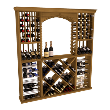 InstaCellar - Arezzo Wine Cellar Kit in Premium Redwood Oak stained without WineSafe™ Satin Sealant