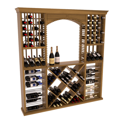 InstaCellar - Arezzo Wine Cellar Kit in Premium Redwood Oak stained with WineSafe™ Satin Sealant