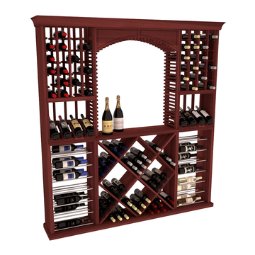 InstaCellar - Arezzo Wine Cellar Kit in Premium Redwood Cherry stained without WineSafe™ Satin Sealant