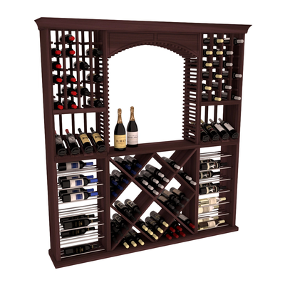 InstaCellar - Arezzo Wine Cellar Kit in Premium Redwood Walnut stained without WineSafe™ Satin Sealant