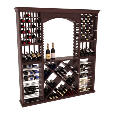 InstaCellar - Arezzo Wine Cellar Kit in Premium Redwood Walnut stained with WineSafe™ Satin Sealant