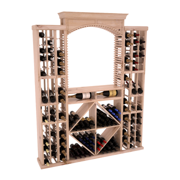 InstaCellar - Lucca Wine Cellar Kit in Knotty Alder Unstained with WineSafe™ Satin Sealant