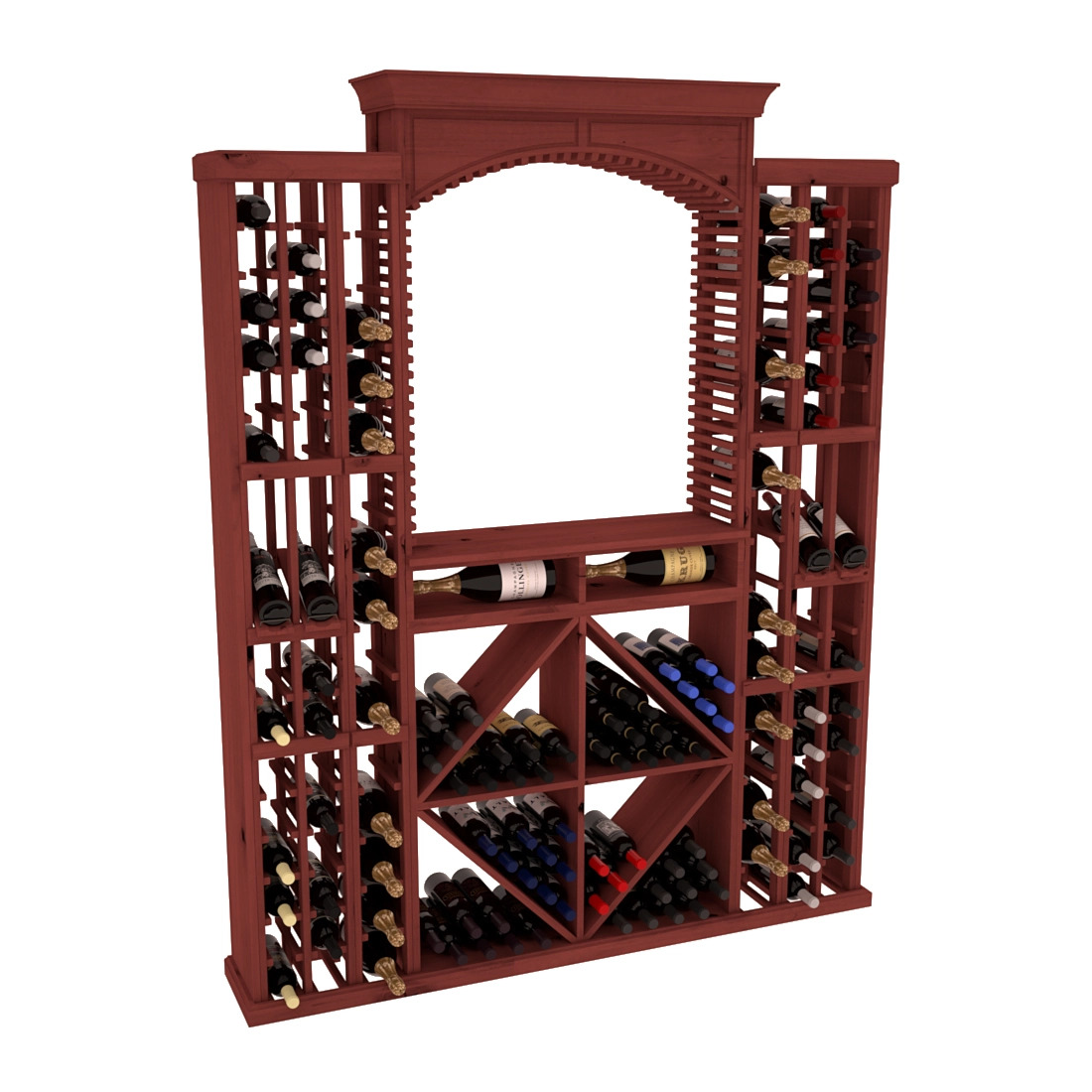 InstaCellar - Lucca Wine Cellar Kit in Knotty Alder Cherry stained without WineSafe™ Satin Sealant