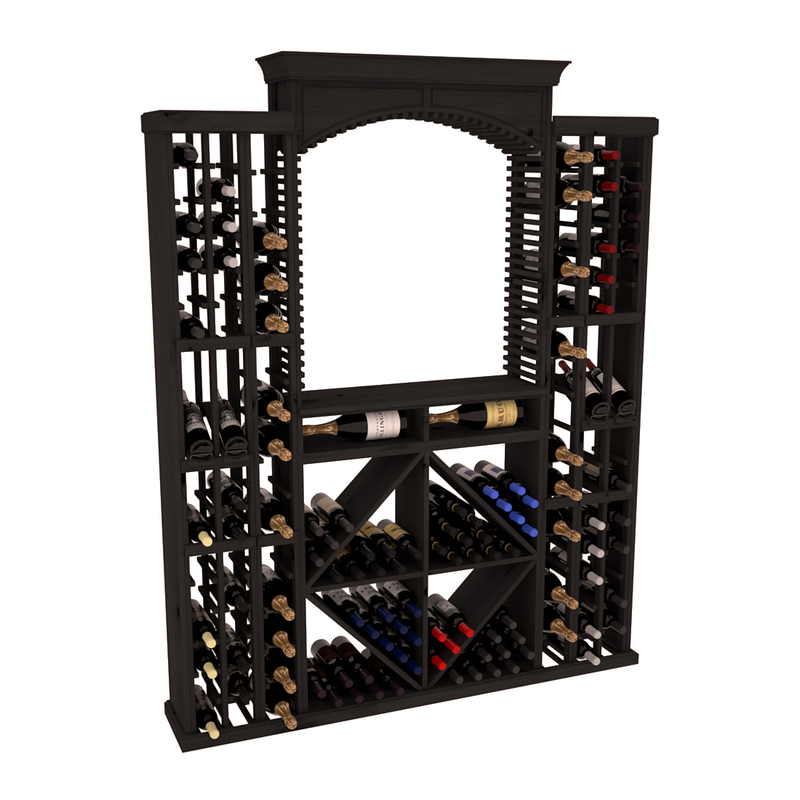 InstaCellar - Lucca Wine Cellar Kit in Knotty Alder Black stained without WineSafe™ Satin Sealant