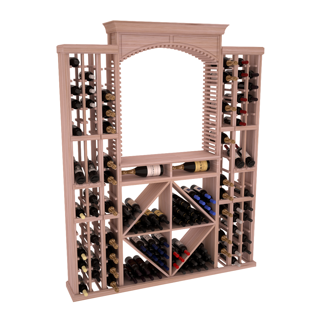 InstaCellar - Lucca Wine Cellar Kit in Grand Mahogany Unstained without WineSafe™ Satin Sealant