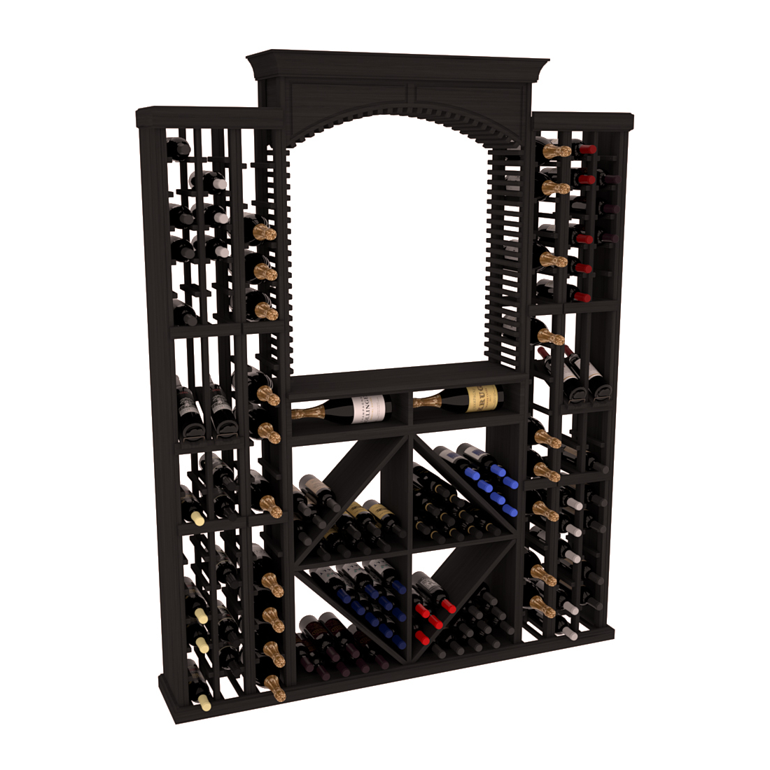 InstaCellar - Lucca Wine Cellar Kit in Grand Mahogany Black stained without WineSafe™ Satin Sealant