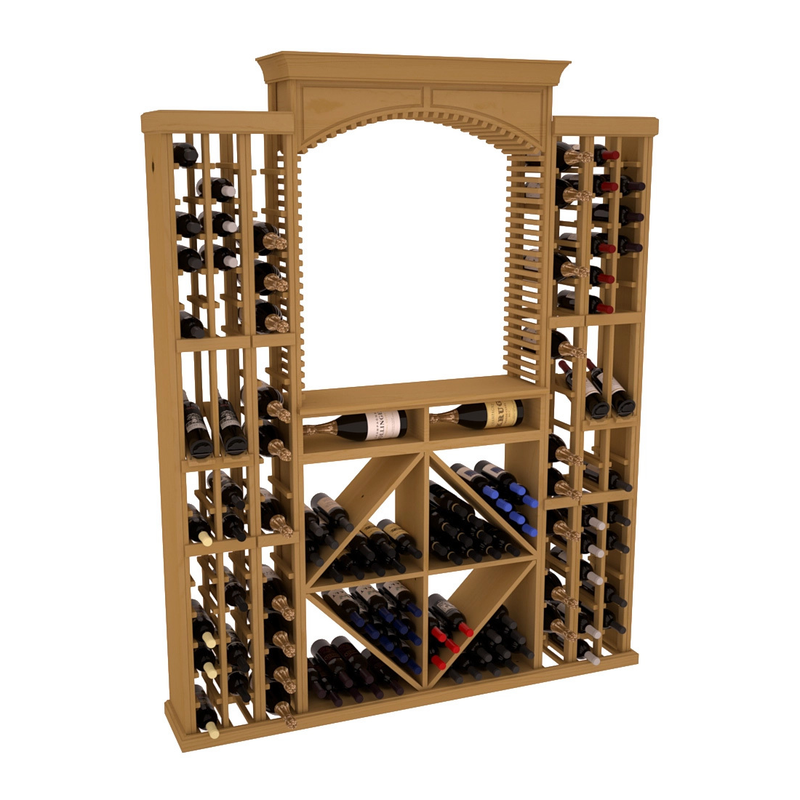 InstaCellar - Lucca Wine Cellar Kit in Ponderosa Pine Oak stained without WineSafe™ Satin Sealant
