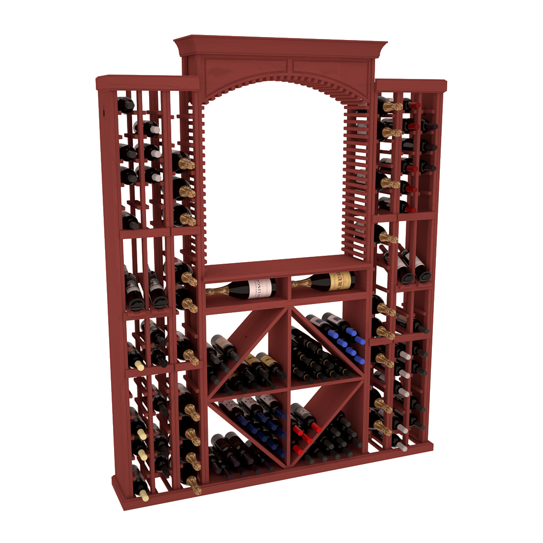 InstaCellar - Lucca Wine Cellar Kit in Ponderosa Pine Cherry stained without WineSafe™ Satin Sealant
