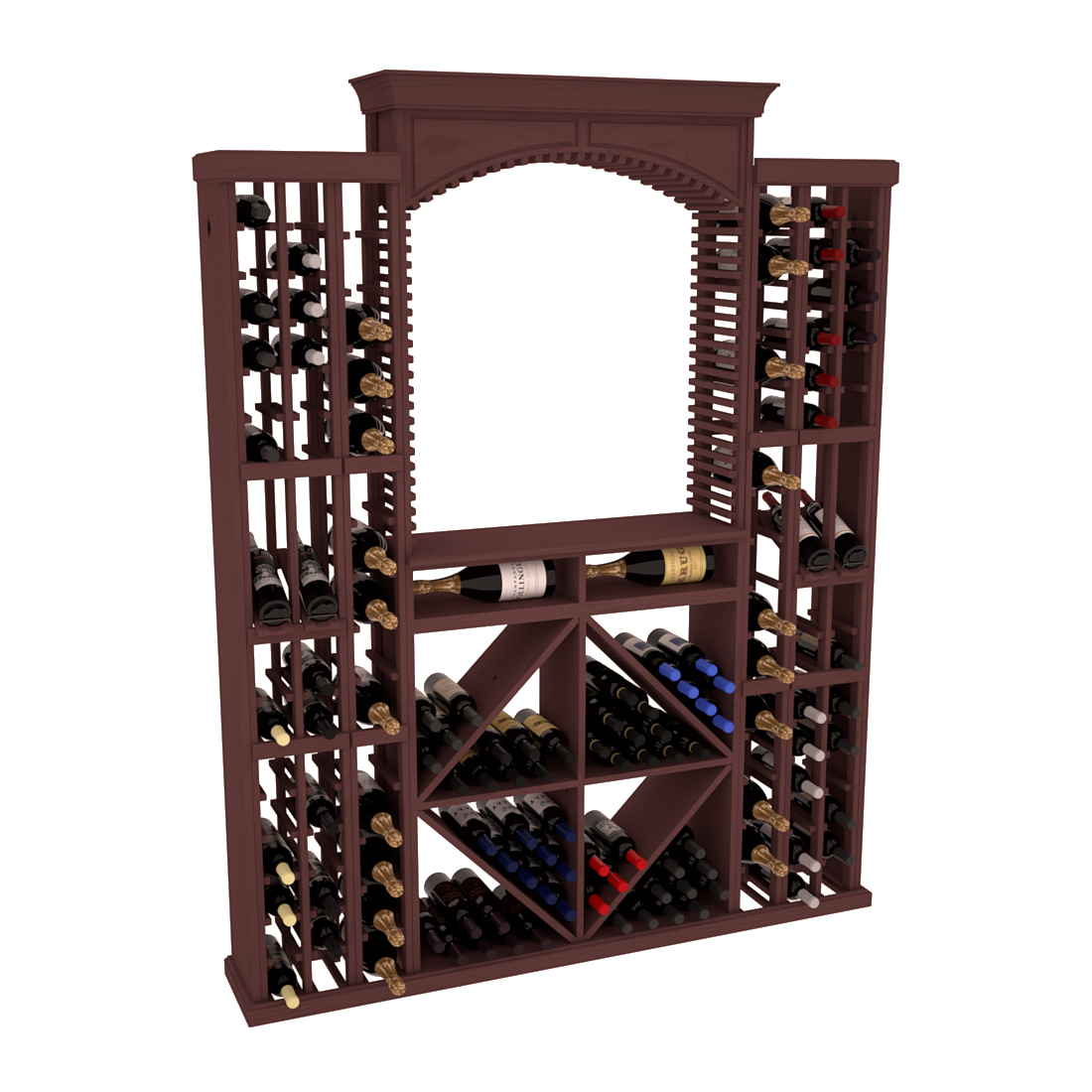 InstaCellar - Lucca Wine Cellar Kit in Ponderosa Pine Walnut stained without WineSafe™ Satin Sealant