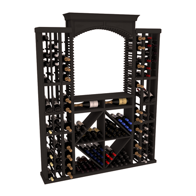 InstaCellar - Lucca Wine Cellar Kit in Ponderosa Pine Black stained without WineSafe™ Satin Sealant