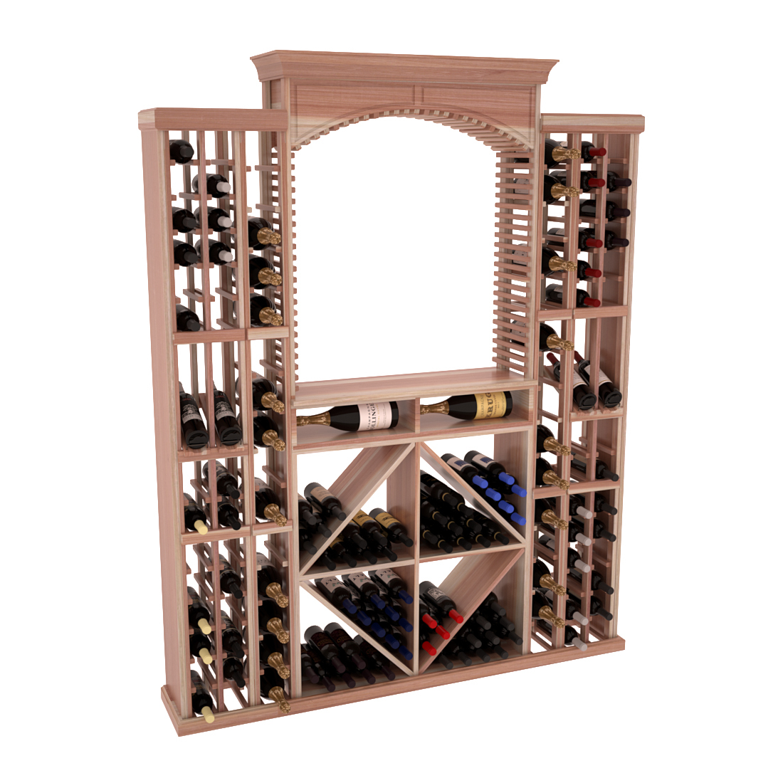 InstaCellar - Lucca Wine Cellar Kit in Premium Redwood Unstained with WineSafe™ Satin Sealant