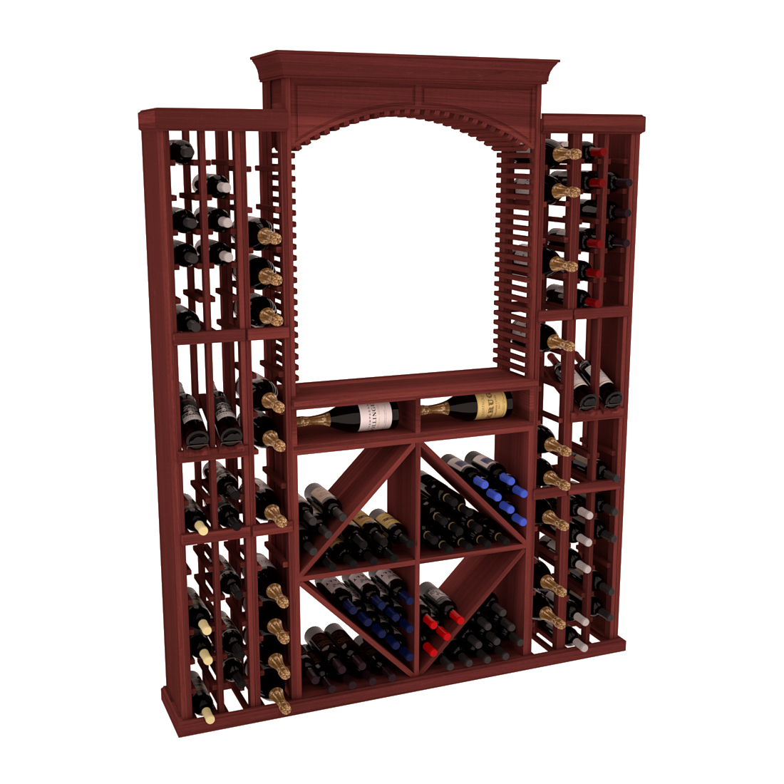 InstaCellar - Lucca Wine Cellar Kit in Premium Redwood Cherry stained without WineSafe™ Satin Sealant