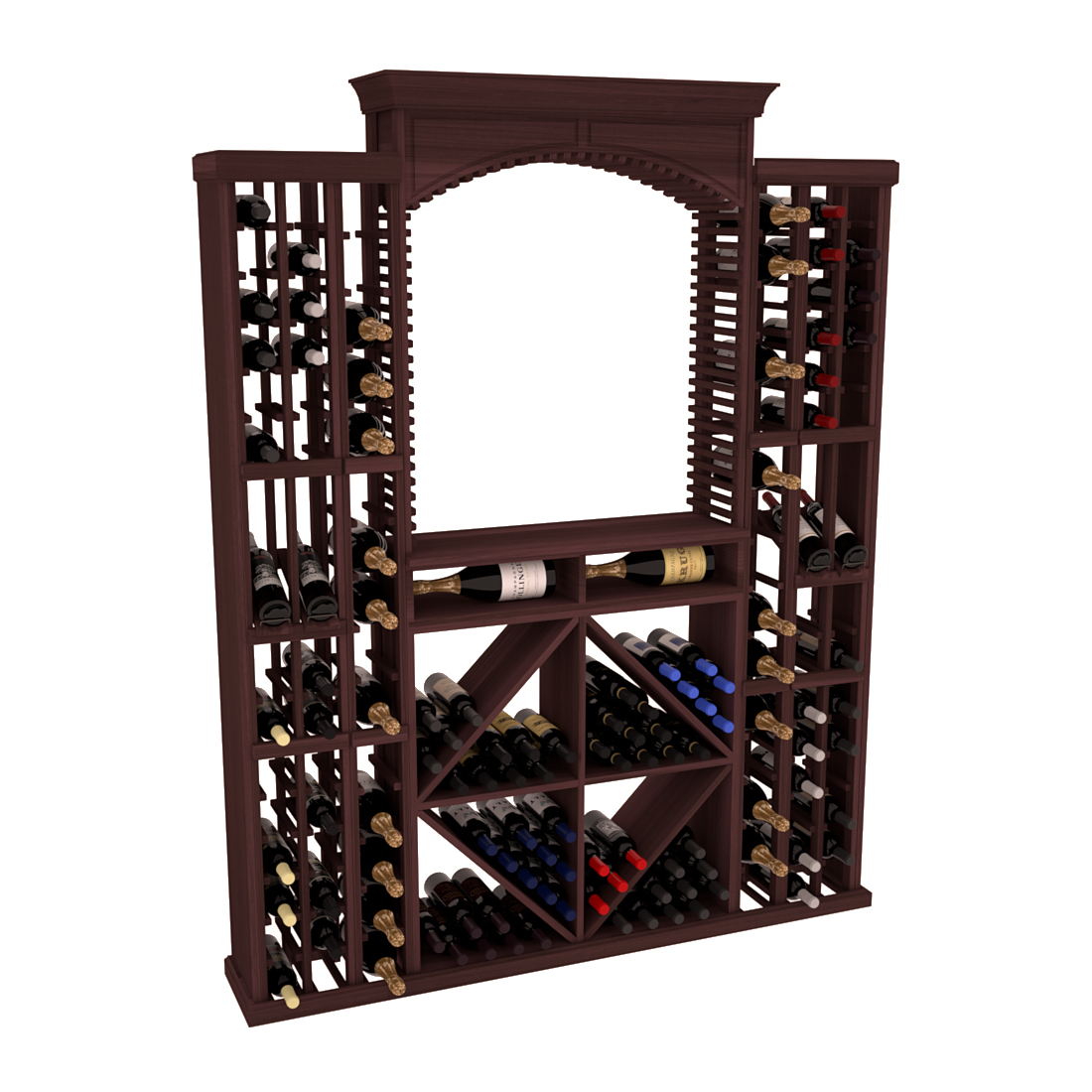 InstaCellar - Lucca Wine Cellar Kit in Premium Redwood Walnut stained without WineSafe™ Satin Sealant