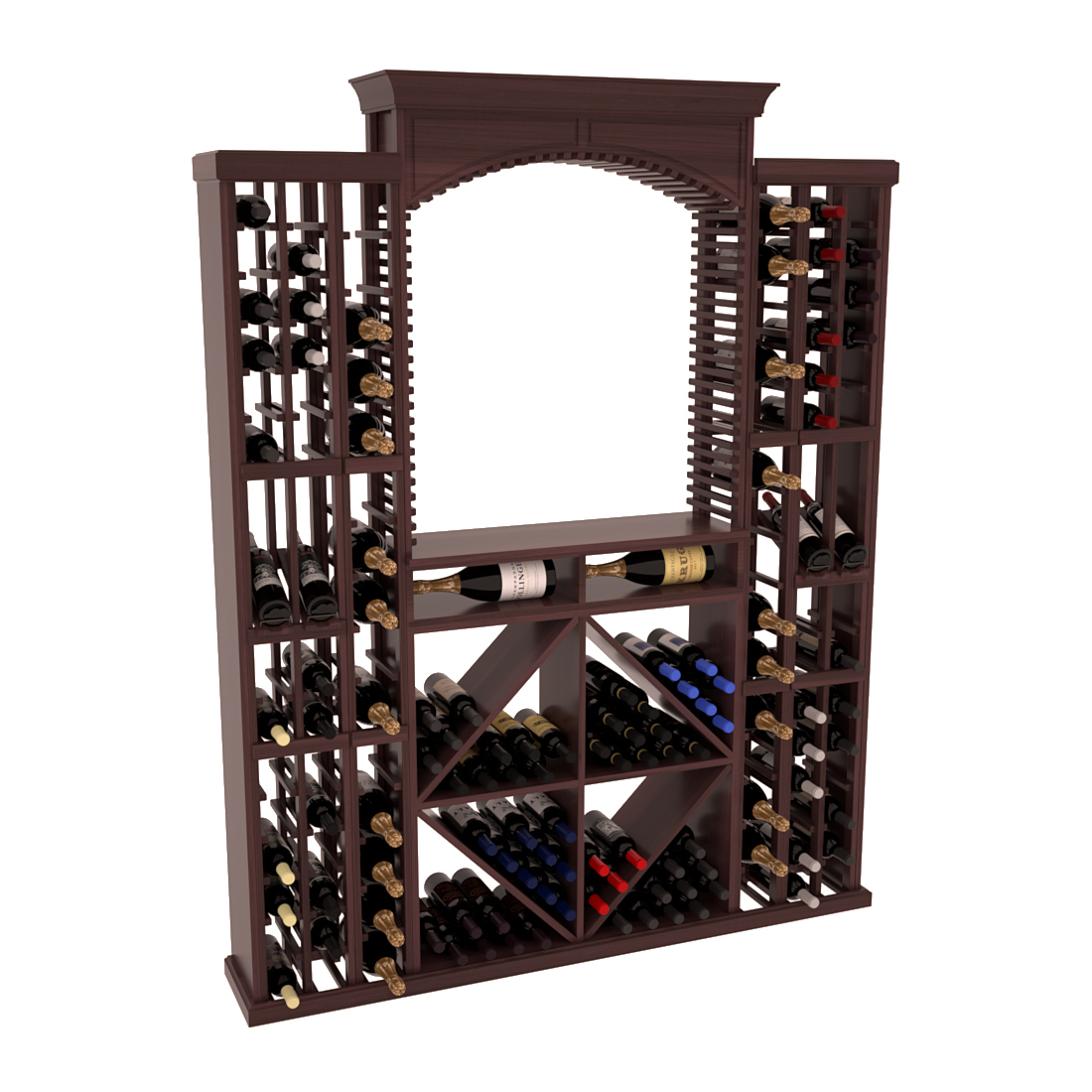 InstaCellar - Lucca Wine Cellar Kit in Premium Redwood Walnut stained with WineSafe™ Satin Sealant