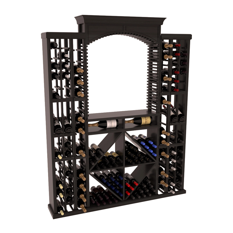 InstaCellar - Lucca Wine Cellar Kit in Premium Redwood Black stained with WineSafe™ Satin Sealant