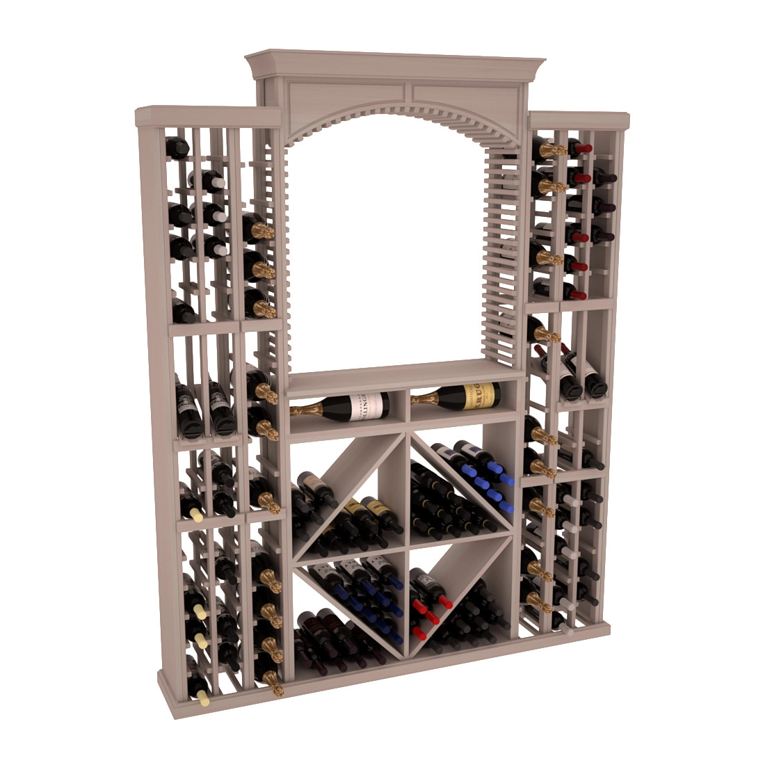 InstaCellar - Lucca Wine Cellar Kit in Premium Redwood Greywash stained without WineSafe™ Satin Sealant