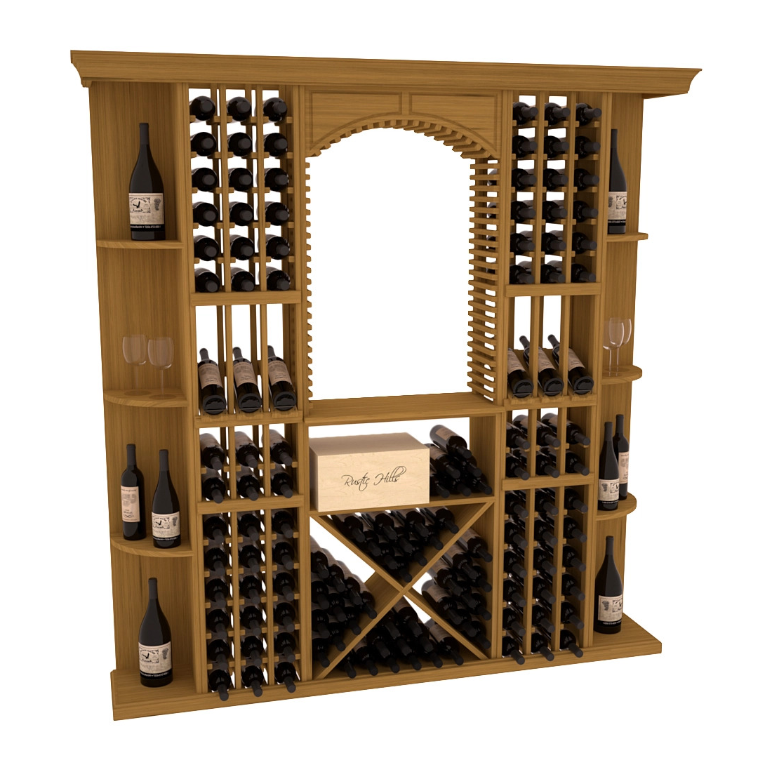 InstaCellar - Siena Wine Cellar Kit in Grand Mahogany Oak stained without WineSafe™ Satin Sealant