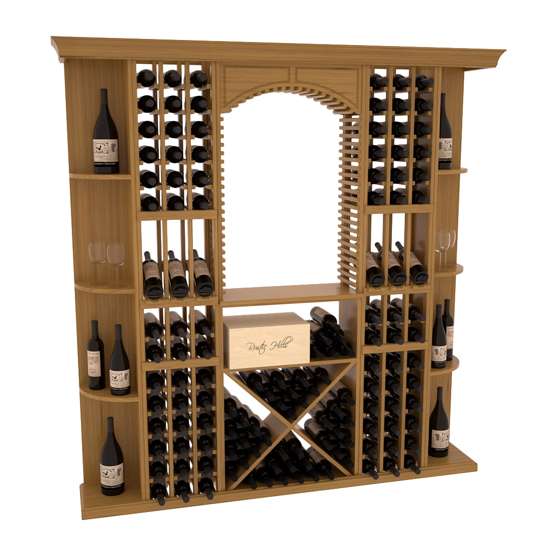 InstaCellar - Siena Wine Cellar Kit in Grand Mahogany Oak stained with WineSafe™ Satin Sealant