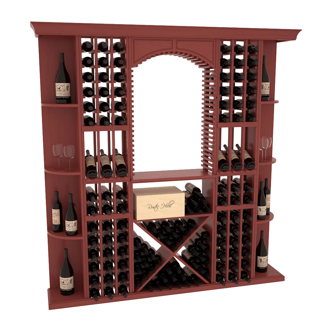 InstaCellar - Siena Wine Cellar Kit in Ponderosa Pine Cherry stained with WineSafe™ Satin Sealant