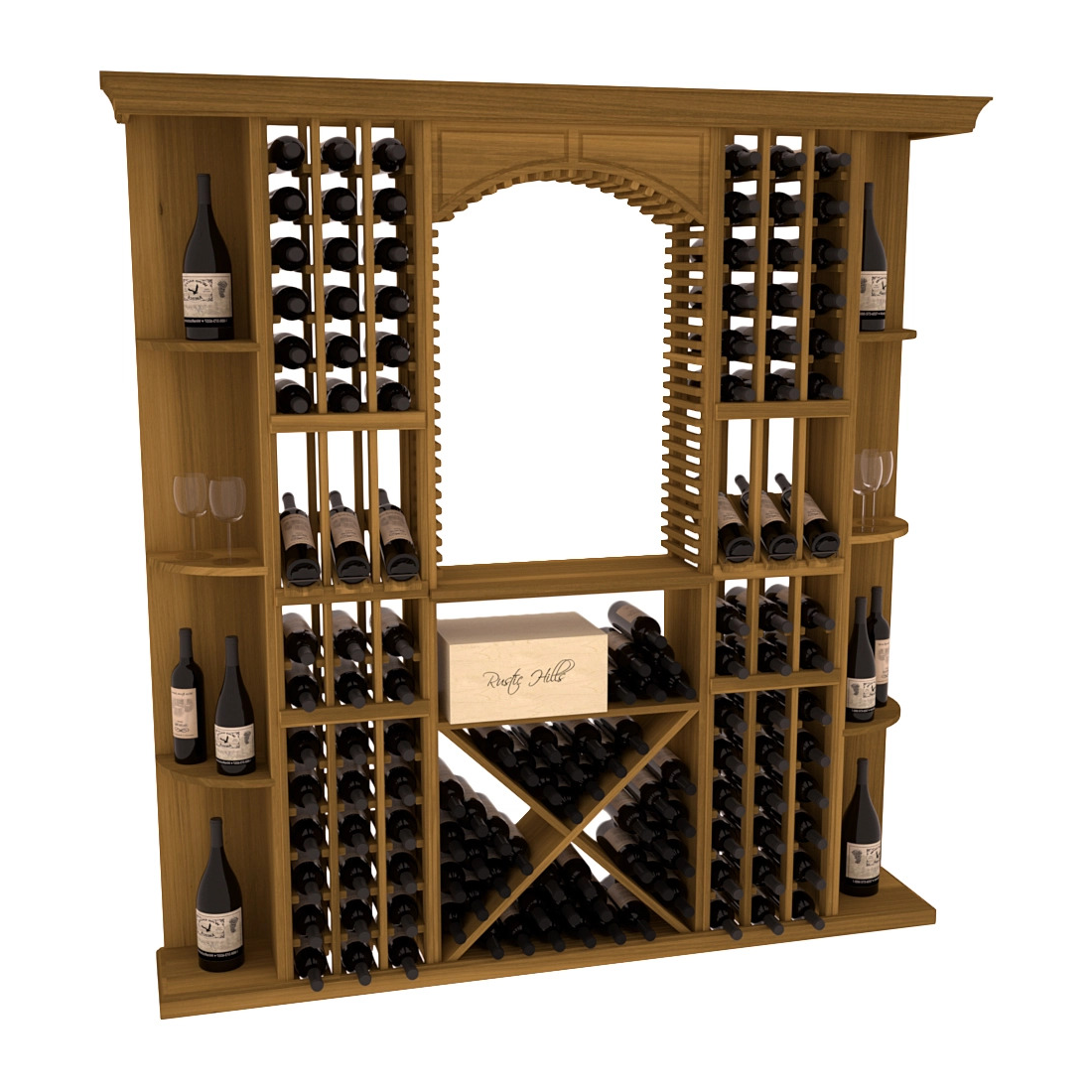 InstaCellar - Siena Wine Cellar Kit in Premium Redwood Oak stained without WineSafe™ Satin Sealant