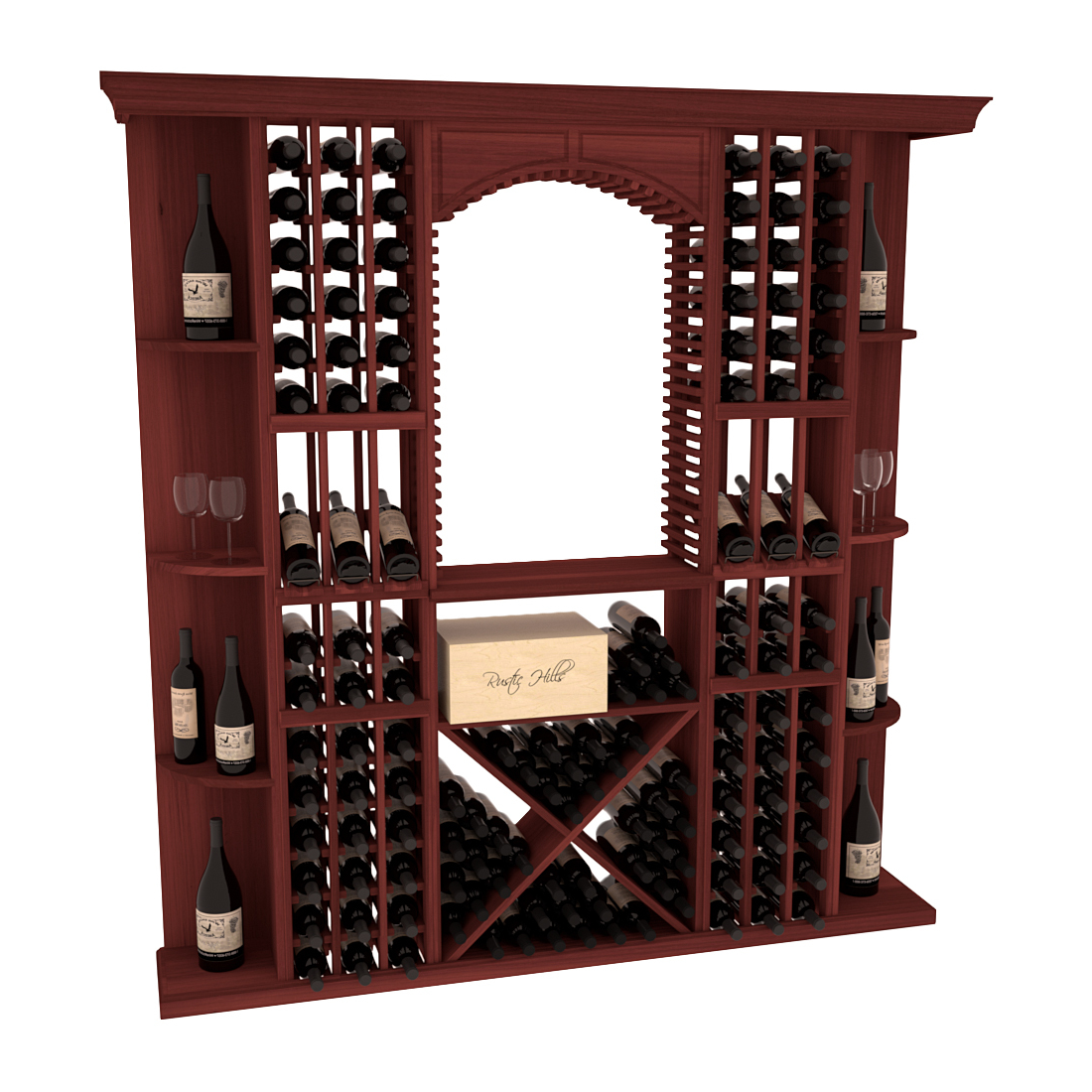 InstaCellar - Siena Wine Cellar Kit in Premium Redwood Cherry stained without WineSafe™ Satin Sealant