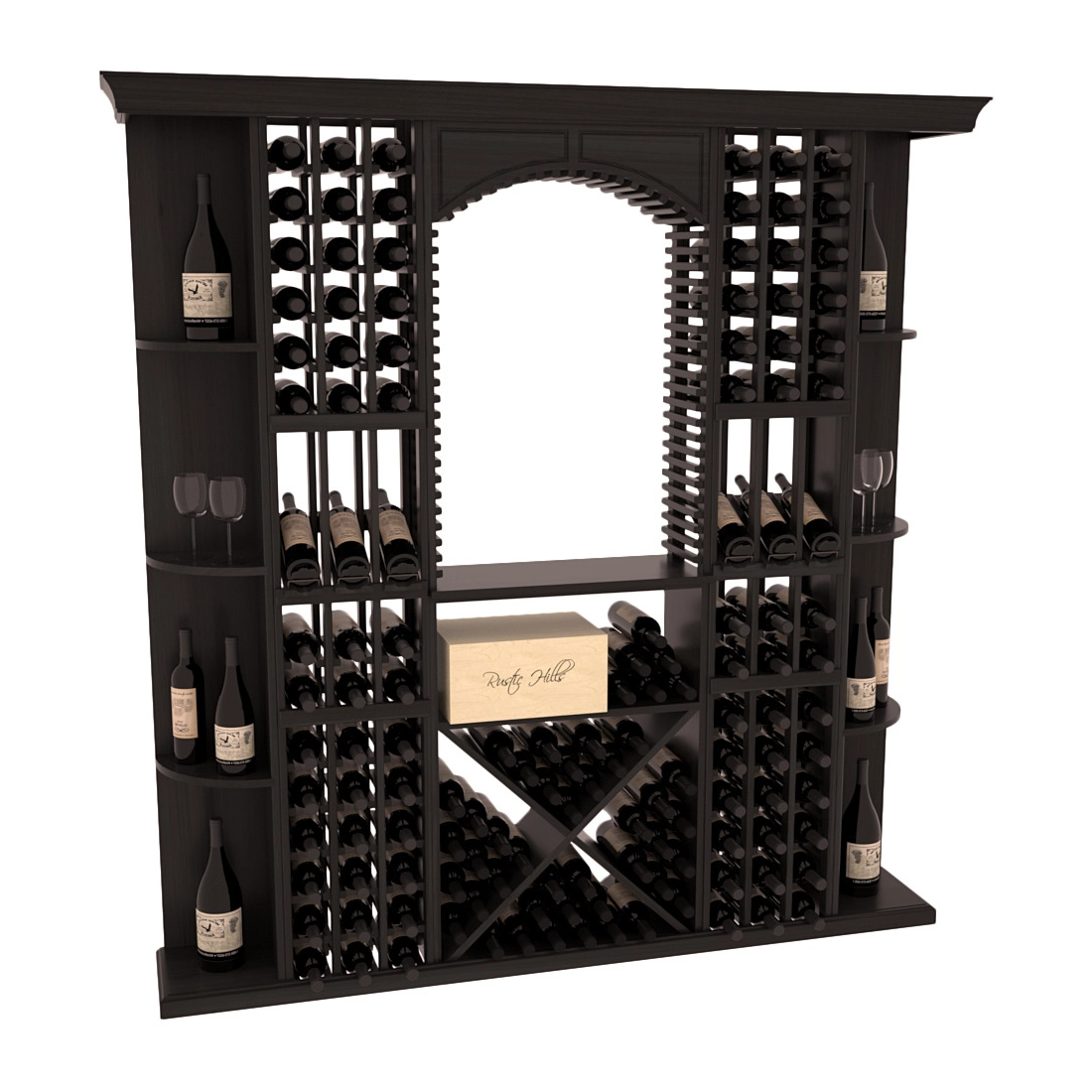 InstaCellar - Siena Wine Cellar Kit in Premium Redwood Black stained with WineSafe™ Satin Sealant