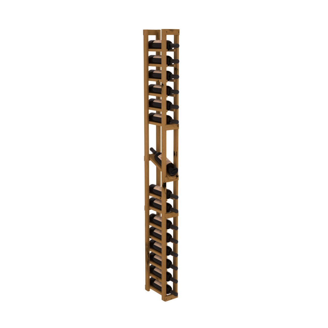 InstaCellar - 1 Column Display Row Rack in Knotty Alder Oak stained without WineSafe™ Satin Sealant