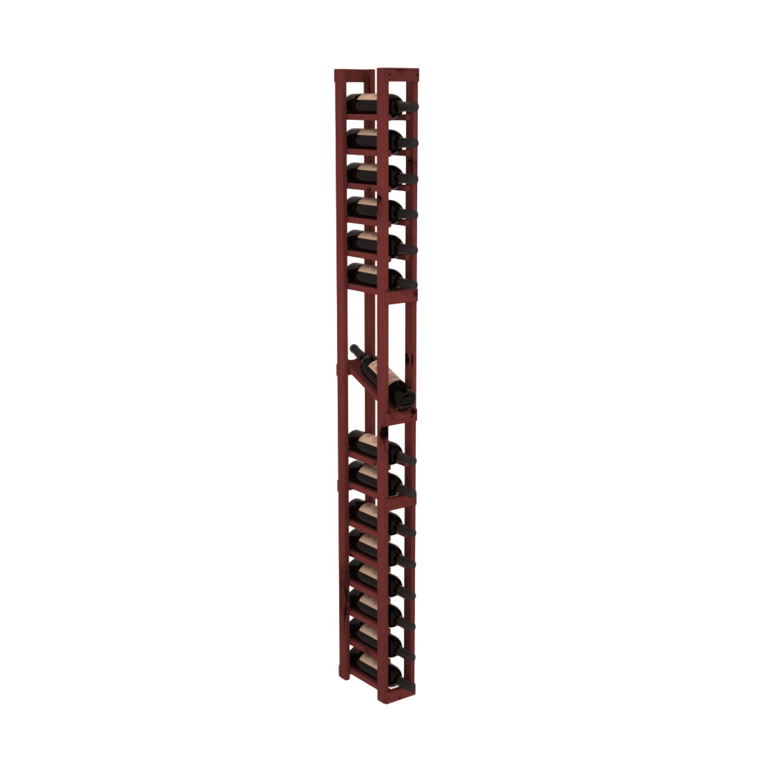 InstaCellar - 1 Column Display Row Rack in Knotty Alder Cherry stained without WineSafe™ Satin Sealant
