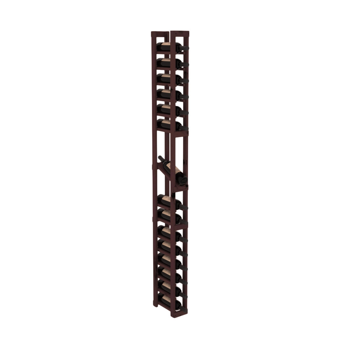 InstaCellar - 1 Column Display Row Rack in Knotty Alder Walnut stained without WineSafe™ Satin Sealant
