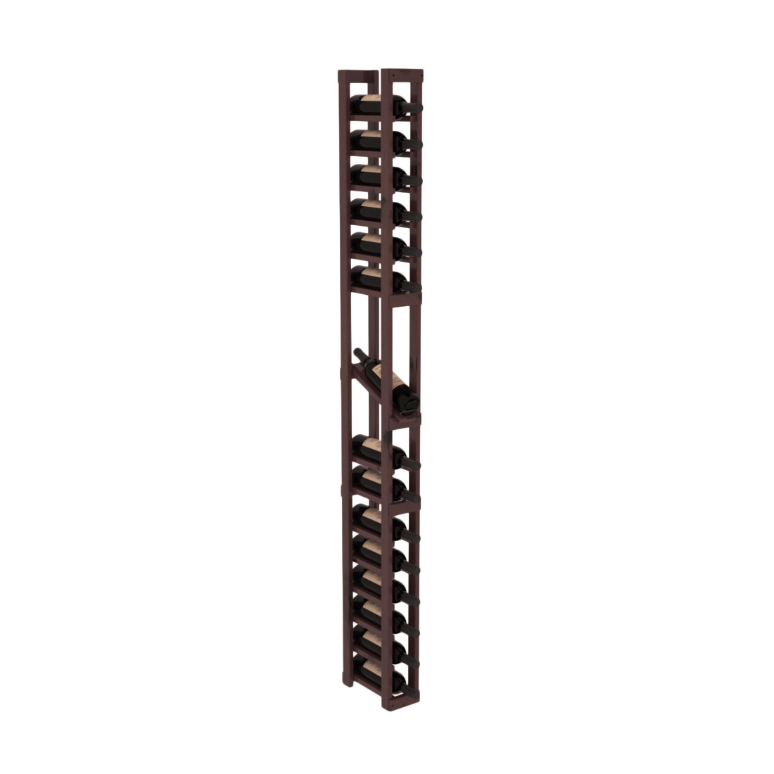 InstaCellar - 1 Column Display Row Rack in Knotty Alder Walnut stained with WineSafe™ Satin Sealant
