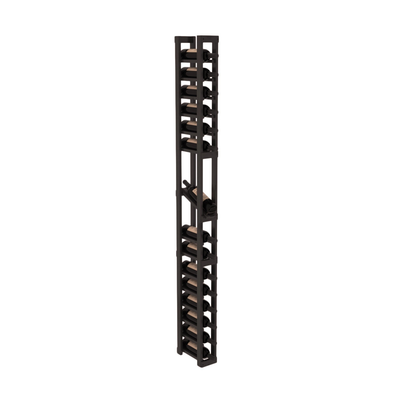 InstaCellar - 1 Column Display Row Rack in Knotty Alder Black stained with WineSafe™ Satin Sealant