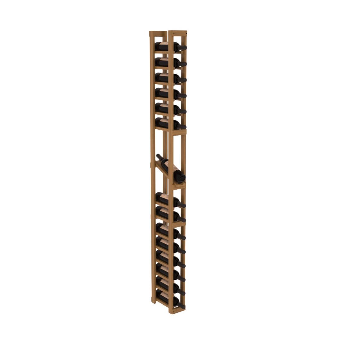 InstaCellar - 1 Column Display Row Rack in Grand Mahogany Oak stained with WineSafe™ Satin Sealant