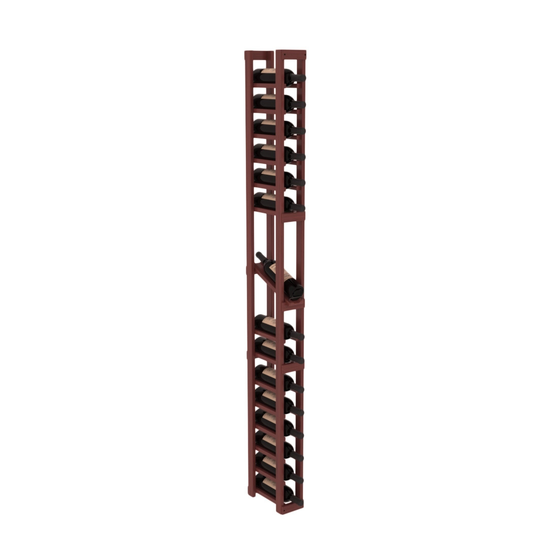 InstaCellar - 1 Column Display Row Rack in Grand Mahogany Cherry stained with WineSafe™ Satin Sealant
