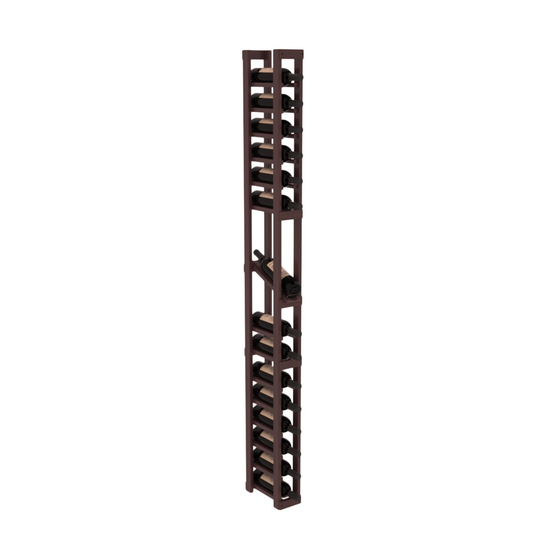 InstaCellar - 1 Column Display Row Rack in Grand Mahogany Walnut stained with WineSafe™ Satin Sealant
