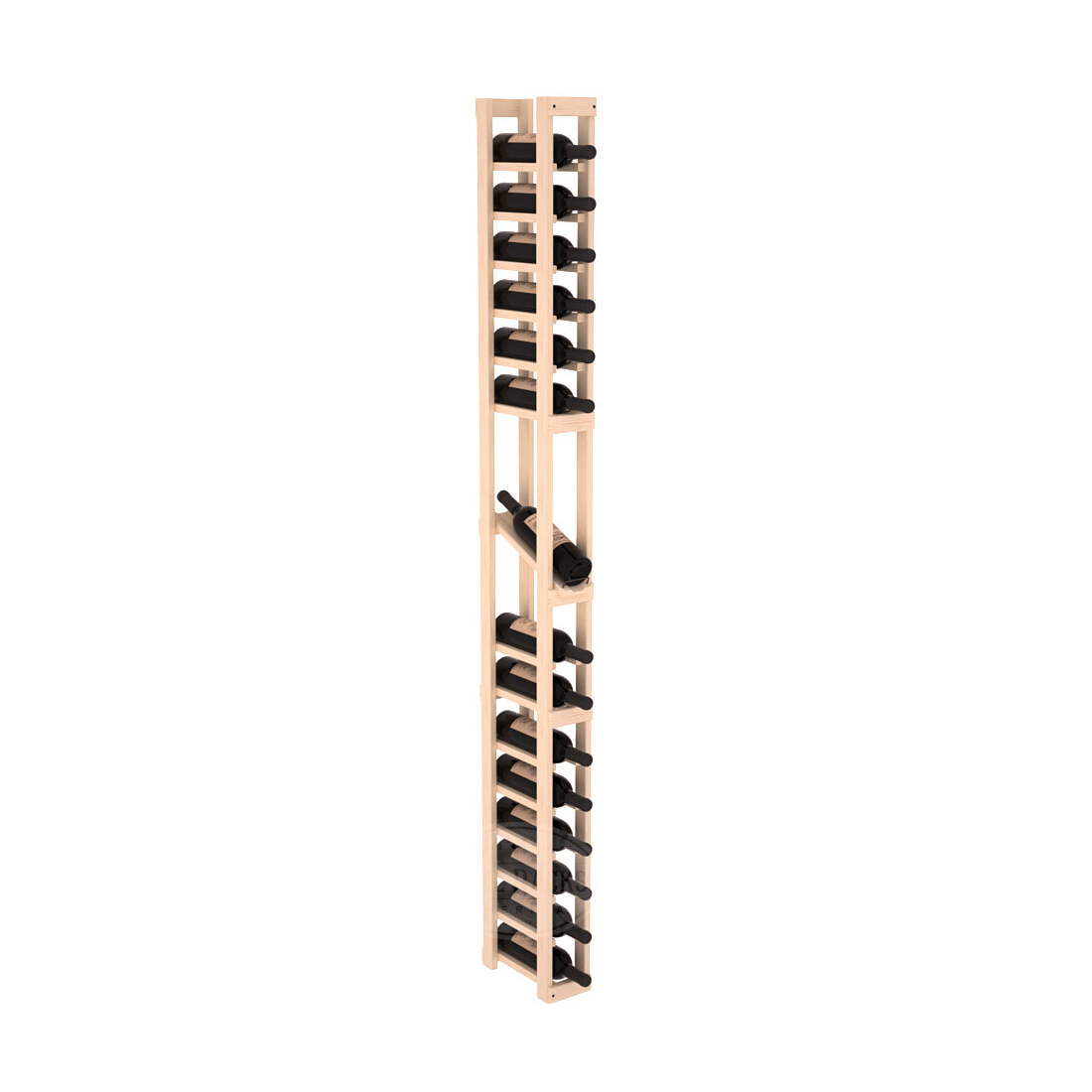 InstaCellar - 1 Column Display Row Rack in Ponderosa Pine Unstained without WineSafe™ Satin Sealant