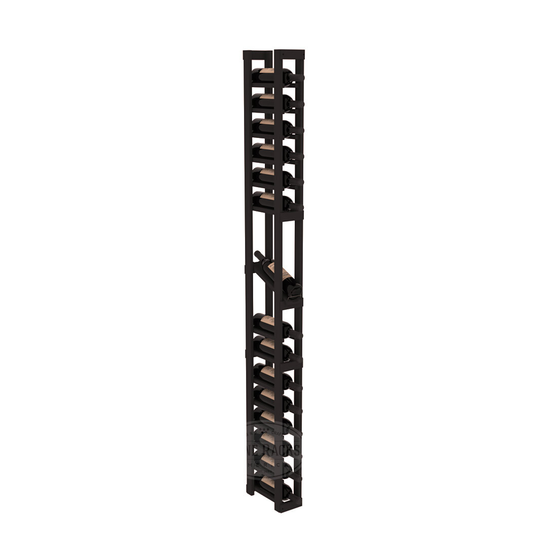 InstaCellar - 1 Column Display Row Rack in Ponderosa Pine Black stained without WineSafe™ Satin Sealant