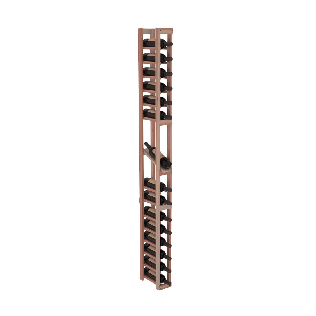 InstaCellar - 1 Column Display Row Rack in Premium Redwood Unstained with WineSafe™ Satin Sealant