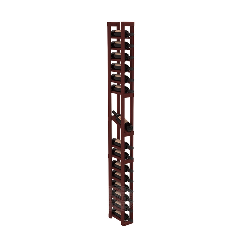 InstaCellar - 1 Column Display Row Rack in Premium Redwood Cherry stained without WineSafe™ Satin Sealant