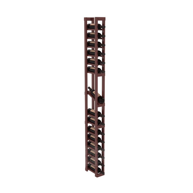 InstaCellar - 1 Column Display Row Rack in Premium Redwood Cherry stained with WineSafe™ Satin Sealant