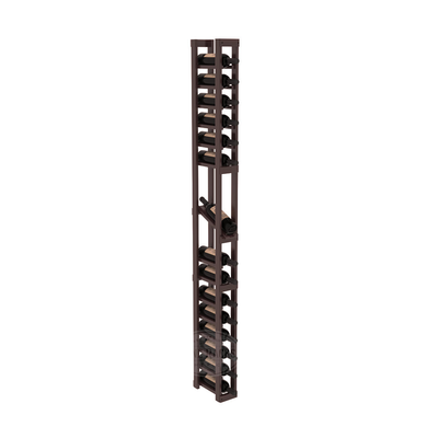 InstaCellar - 1 Column Display Row Rack in Premium Redwood Walnut stained with WineSafe™ Satin Sealant