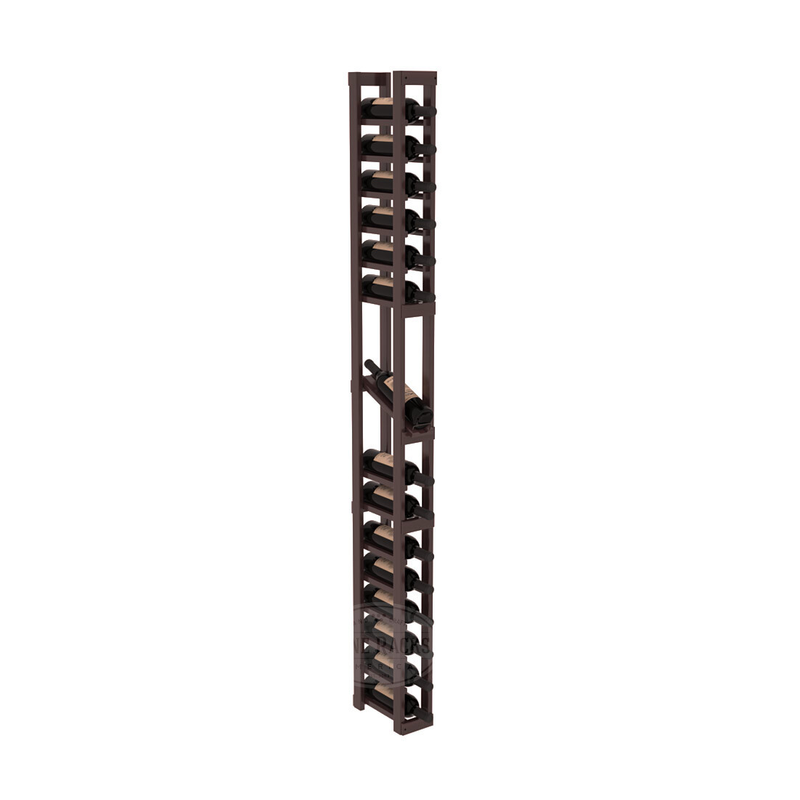 InstaCellar - 1 Column Display Row Rack in Premium Redwood Walnut stained with WineSafe™ Satin Sealant