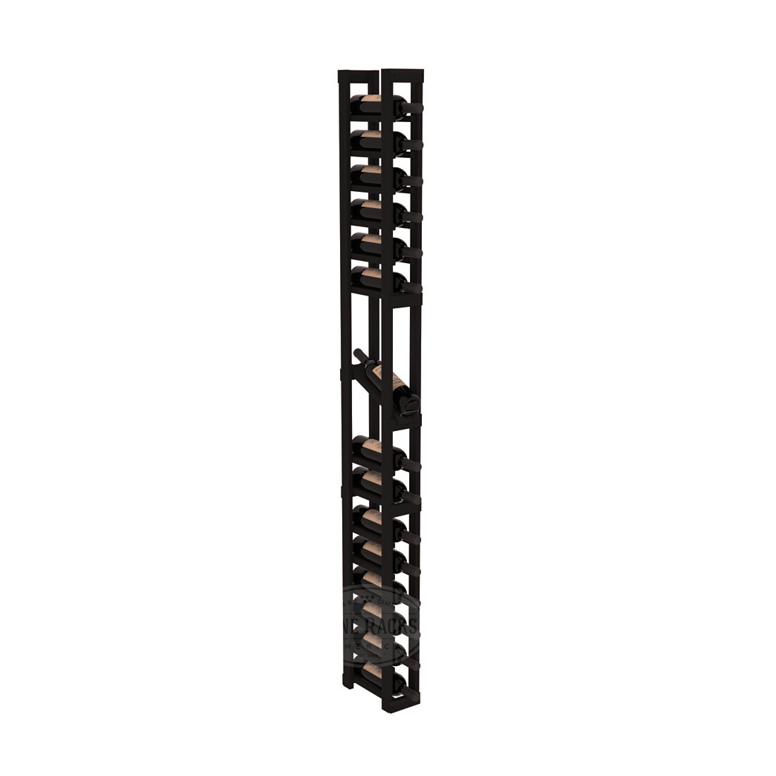 InstaCellar - 1 Column Display Row Rack in Premium Redwood Black stained without WineSafe™ Satin Sealant