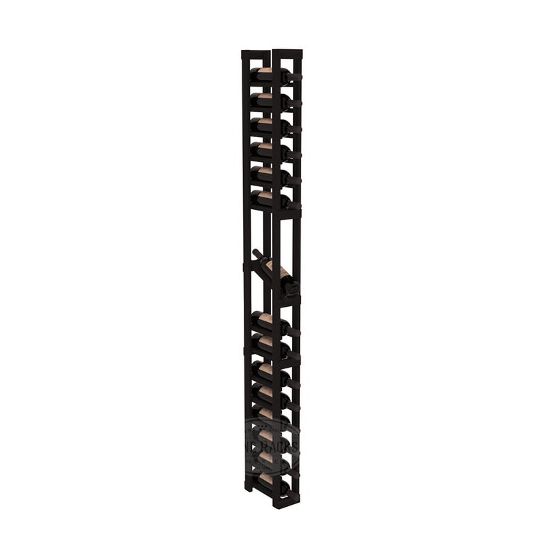 InstaCellar - 1 Column Display Row Rack in Premium Redwood Black stained without WineSafe™ Satin Sealant