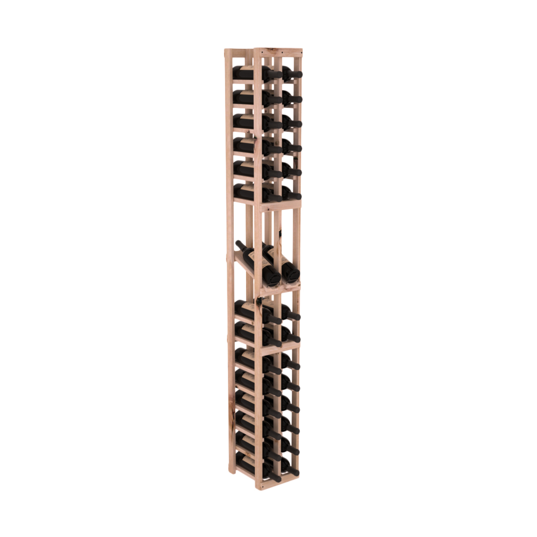 InstaCellar - 2 Column Display Row Rack in Knotty Alder Unstained without WineSafe™ Satin Sealant