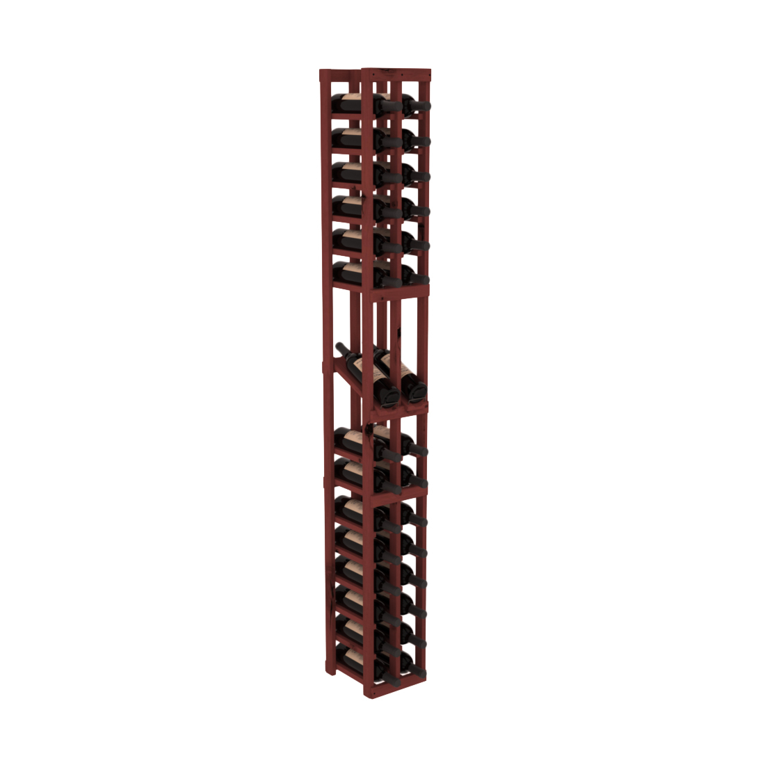 InstaCellar - 2 Column Display Row Rack in Knotty Alder Cherry stained without WineSafe™ Satin Sealant